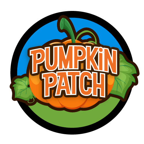 Circle logo with a pumpkin background for Pumpkin Patch - Program