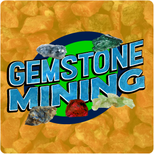 gemstone mining in with some gemstone around it