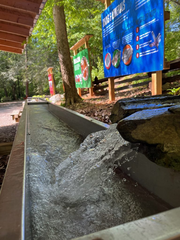 Picture of the running water at the Grist Mill Stone Mining.
