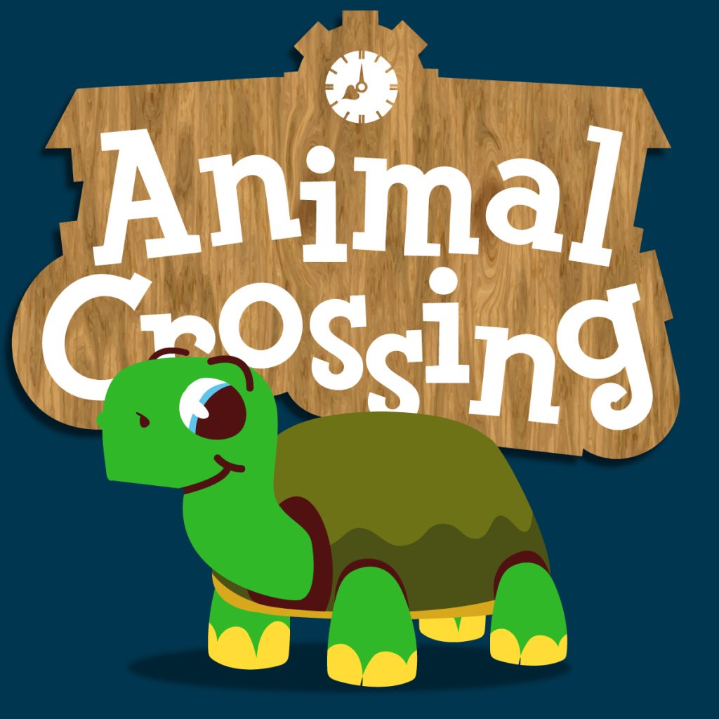 Animal Crossing camp logo with turtle