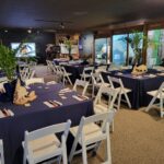 exhibit gallery with event tables