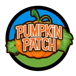 Circle logo with a pumpkin background for Pumpkin Patch - Program