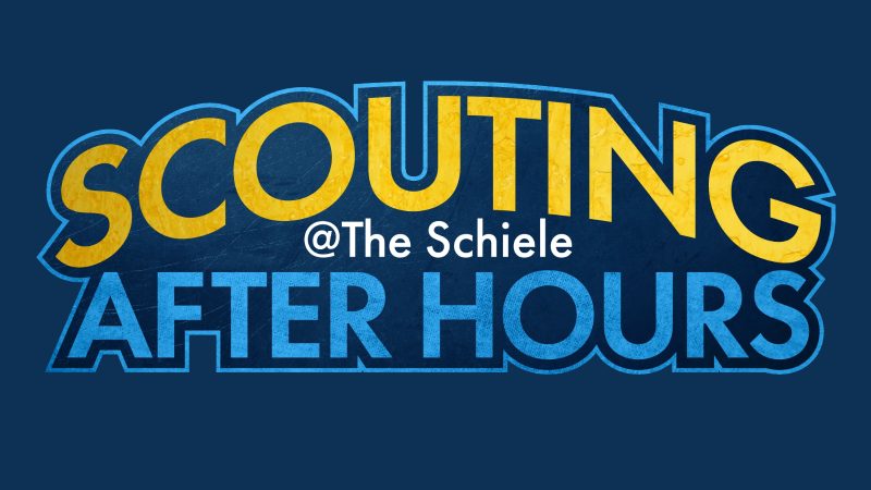 Scouting At The Schiele After Hour Logo with a navy background